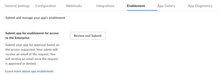 Enablement tab