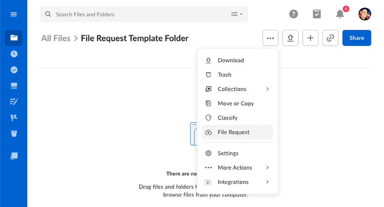Create a file request